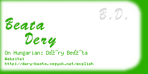 beata dery business card